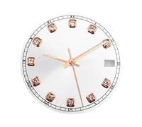 XIOKLM Cadran de Montre avec Aiguilles, 28.5mm, for NH34 NH35 NH35A, adapté à 3.0 Heures et .8, Visages stériles, Mouvement Automatique(Dial with Hands 3)