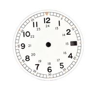 XIOKLM Cadran de montre for hommes, cadran automatique for NH35 NH36, remplacement cadrans saumon blanc et noir, fenêtre Date, White dial-3H date, One Size