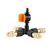 XIOKLM Kit d'arrosage de jardin et parterre fleurs avec système refroidissement par atomisation réglable (4/5/6/7 voies) vanne à suspension(6-way)