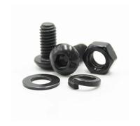 XIOKLM Kit de vis à capuchon hexagonal rond 2510p, M2 .5 M3 M4 M5 M6, noir, qualité 10.9, tête bouton douille, d'entraînement Allen, rondelle d'écrou boulon ISO7380(Round 2510pcs)