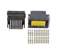 XIOKLM Kit ECU De Voiture Noir, 1 Jeu 24 Broches, Connecteur D'ordinateur Modifié, Prise Modifiée avec Terminal DJ7242-1.5 2.8 - 11/21(Male and Female Plug)