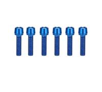 XIOKLM Lot de 6 boulons tige vélo M5 x 18 mm en acier à six pans creux for guidon route, rigidification, arc-en-ciel coloré(M5x18 Blue)