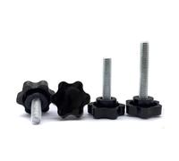 XIOKLM M6 25 tête en plastique filetage étoile forme moleté pouce serrer vis serrage poignée bouton bois prune boulon assortiment/