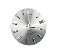 XIOKLM Montre à Cadran 28.5MM, sans Logo, Vert Lumineux, avec Aiguilles, adapté aux Accessoires de Mouvement NH35 NH36(Silver Set)