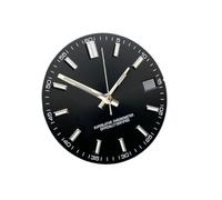 XIOKLM Montre à Cadran 28.5MM, sans Logo, Vert Lumineux, avec Aiguilles, adapté aux Accessoires de Mouvement NH35 NH36(Black Set)