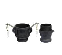 XIOKLM Raccord rapide à came PP DN15 DN50, adaptateur en plastique, filetage MPT/FPT, raccord cannelé, déconnexion, 1/2", 3/4" 2"(Grå,1-1/4")