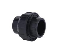 XIOKLM Raccord union en PVC noir 20/25/32/40/50 mm for tuyau d'irrigation de jardin, raccords directs, droits for drainage d'aquarium(40mm,5 Pieces)