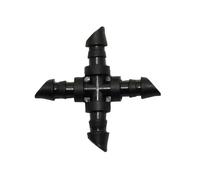XIOKLM Raccords de tuyau cannelés 1/4" (4/7 mm) for micro-irrigation goutte à, coudes droits, raccords 3 et 4 voies, lots 50 ou 100 pièces(Cross,100Pcs)