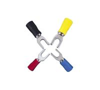 XIOKLM Tête d'extrémité de pressage à Froid en cuivre Rouge SV14-5, tête isolée Forme Fourchette, U 25 pièces/lot(Black)