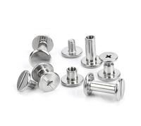 XIOKLM Vis de liaison en acier inoxydable, 10 pièces, goujons, Rivets, vis ceinture fendue for bricolage, Album Photo, attaches Menu bureau, capuchon 8.5mm(M3,22mm)