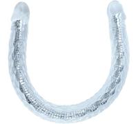 XIONGHAO Gode Double courbé réaliste avec Tige de Fixation en métal Plug Anal gode Anal Transparent Flexible gode Double Super Long Jouets sexuels de Masturbation for Femmes(L)