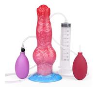 XIONGHAO Gode gonflable giclant, animal, chien, dilatateur anal, fantaisie, monstre, pénis, fonction de pulvérisation d'eau, gode BDSM, sexe anal, gode giclant, jouets sexuels for femmes et hommes(M