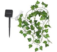 XIONGQI Guirlande Lumineuse Solaire Extérieure, 10 Mètres 100 LED LED Guirlande De Lierre Artificielle, Plantes De Feuilles Vertes Vigne Guirlande Lumineuse Suspendue pour La Décoration Intérieure