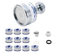 XIONGXIAOZHI Filtre à Eau Robinet Universel Anti-Calcaire avec 10 Cartouches - Tête de Pulvérisation 360° - Filtre pour Cuisine et Salle de Bain - Compatible avec la Plupart des Robinets Standard