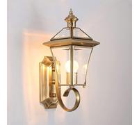 XIOXJK Applique Murale, Applique Murale en cuivre, Applique Murale d'extérieur Vintage, luminaires d'extérieur étanches, éclairage d'extérieur en Laiton, Lanterne Murale Rustique à LED en