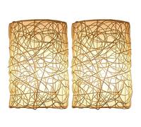 XIOXJK Applique Murale en rotin Naturel, Applique Murale en Osier, éclairage Mural en rotin tissé à la Main, Applique Murale Rustique de Ferme avec Base E27 pour Salon, Salle à Manger, ch