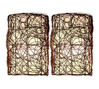 XIOXJK Applique Murale en rotin Naturel, Applique Murale en Osier, éclairage Mural en rotin tissé à la Main, Applique Murale Rustique de Ferme avec Base E27 pour Salon, Salle à Manger, ch