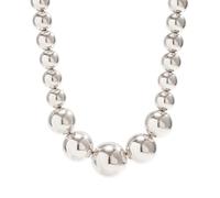 XIPIEIO Collier neutre de mode collier ras du cou exagéré grosse boule pour femmes hommes Punk couleur argent perlé collier court Hip Hop bijoux cadeau de fête bijoux cadeaux