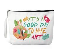 Xipromi Trousse de maquillage amusante avec inscription « It's A Good Day To Make » - Cadeau de voyage amusant pour artiste, peintre, amateur d'art, cadeau de remerciement pour femmes, filles, sœurs,