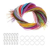 Xiqiggi 200 Pcs Scoubidou Fil Paillettes, Scooby Doo Fil Elastique Cordon en 20 Couleurs, Scoobidoo, Scoubidou Pastel pour Faire Bracelets Colliers - 10 Porte-Clés et 10 Crochets Snap Clips Ø 1,8 mm