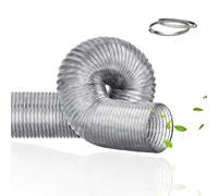 Xiqiggi Tuyau Climatiseur Mobile, Tuyau de Ventilation 150 mm, 300 cm Tuyau d'Evacuation en PVC Aluminium Gaine Ventilation avec 2 Colliers, Conduit d'Air Flexible pour Climatisation, Hotte