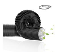 Xiqiggi Tuyau Climatiseur Mobile, Tuyau de Ventilation 150 mm, 300 cm Tuyau d'Evacuation en PVC Aluminium Gaine Ventilation avec 2 Colliers, Conduit d'Air Flexible pour Climatisation, Hotte, Noir