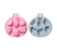 XIQIRUI Moules a Gâteaux En Silicone Deux Moules En Silicone a 6 Cavités En Forme De Fruits Différents Pour Biscuits Gélifiés Deux Couleurs