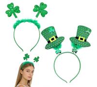 Xiqunw 2 Pcs Accessoires Saint Patrick, Trèfle Haarreif Grün, Trèfle Accessoire de Costume, St Patricks Day Accessoires, pour St.Patrick's Day Decoration, Festival Casquette Bandeau, Carnival, Fête