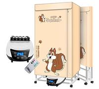 XiRah Sèche-Linge électrique Chauffant à 2 Niveaux, Pliable, 1500 W, Grand étendoir Puissant avec télécommande, minuterie réglable, Linge en Acier Inoxydable pour la Maison (Jaune 148 x 73 x 50 cm)