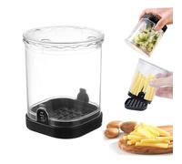 xiruiubao Coupe Frites Manuel, Decoupe Frite Rapide avec Grilles de Coupe en Acier inoxydablele, Coupe Légumes Multifonctions pour Frites, Carottes, Concombres, Oignons et Fruits (Noir)