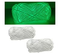 XIRUJNFD Glow in The Dark Yarn, 3 Rolls DIY Glow Yarn, Glow in The Dark Yarn for Crochet, Glow Yarn for Knitting, Crocheting, Crafts Sewing Beginners (White,2 Rolls)