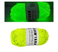 XIRUJNFD Glow in The Dark Yarn, 3 Rolls DIY Glow Yarn, Glow in The Dark Yarn for Crochet, Glow Yarn for Knitting, Crocheting, Crafts Sewing Beginners (Optical Yellow,1 Rolls)