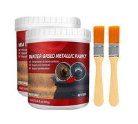 XIRUJNFD Rust Removal Converter Metallic Paint, 100G/300G Water-Based Metal Rust Remover, Rust Remover Converter for Metal, Car Anti Rust Paint Chassis Universal with Brush (300g+Brush,2 Set)