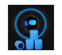 XIRUJNFD Universal Fluorescent Car Tire Valve Caps 4pcs, Luminous Tire Valve Stem Caps, Fluorescent Car Tire Valve Caps for Most Cars, Truck, SUV, Motorcycles, Bike (Blue,16pcs)