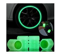 XIRUJNFD Universal Fluorescent Car Tire Valve Caps 4pcs, Luminous Tire Valve Stem Caps, Fluorescent Car Tire Valve Caps for Most Cars, Truck, SUV, Motorcycles, Bike (Green,8pcs)
