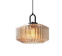 XIRYTU-H Lampe à Suspension En Verre Industrielle Vintage, Lampe Suspendue E27 Et Métal Noir, Hauteur Réglable, Luminaire Rétro Pour Cuisine, Salle à Manger, Bar Et Salon (Ambre)