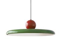 XIRYTU-H Lampe Suspendue LED 40cm, 36W Dimmable, Plafonnier Moderne, 3000K/4500K/6000K, Hauteur Réglable, lampe à Suspension Rond en Métal pour Salon, Salle à Manger, Chambre (Rouge + Vert)