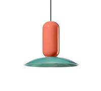 XIRYTU-H Lampe Suspendue Scandinave Moderne à Blocs de Couleur, Luminaire Plafonnier en Métal avec Hauteur Réglable, E27 Suspension pour Îlot de Cuisine, Salle à Manger, Chambre (Vert + Rouge, ø30CM)