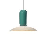 XIRYTU-H Lampe Suspendue Scandinave Moderne à Blocs de Couleur, Luminaire Plafonnier en Métal avec Hauteur Réglable, E27 Suspension pour Îlot de Cuisine, Salle à Manger, Chambre (Blanc + Vert, ø30CM)