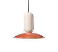 XIRYTU-H Lampe Suspendue Scandinave Moderne à Blocs de Couleur, Luminaire Plafonnier en Métal avec Hauteur Réglable, E27 Suspension pour Îlot de Cuisine, Salle à Manger, Chambre (Rouge + Blanc, ø30CM)