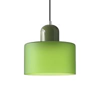 XIRYTU-H Suspension Scandinave Moderne en Verre, Lampe Suspendue E27, Hauteur Réglable 200 cm, Métal & Verre, Luminaire Design pour Cuisine, Salle à Manger, Salon, Café, Bar (15CM, Vert Mat)