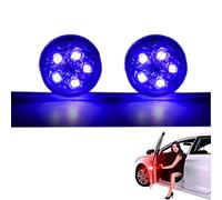 XISEDO 2PCS Avertisseur De Porte De Voiture, Universel Étanche Sans Fil De Voiture Porte Lumière LED Stroboscope Flicker Anti Arrière Collision Signal lumineux (Bleu)
