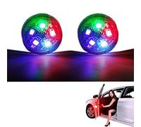 XISEDO 2PCS Avertisseur De Porte De Voiture, Universel Étanche Sans Fil De Voiture Porte Lumière LED Stroboscope Flicker Anti Arrière Collision Signal lumineux (Coloré)