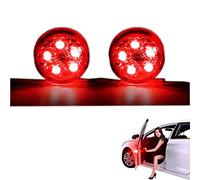 XISEDO 2PCS Avertisseur De Porte De Voiture, Universel Étanche Sans Fil De Voiture Porte Lumière LED Stroboscope Flicker Anti Arrière Collision Signal lumineux (Rouge)
