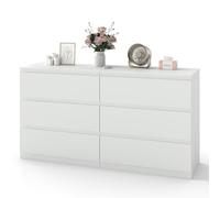 Xisilla Commode blanche chambre à coucher avec 6 tiroirs 40 cm de profondeur, Buffet salon blanc, Armoire étroite, Commode pour chambre à coucher, Armoire à tiroirs blanche