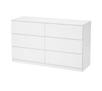 Xisilla Commode étroite blanche à 6 tiroirs, commode moderne, peu encombrante pour les petits espaces, profondeur 30 cm