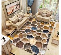 Xisnuient Cailloux Naturels Impression 3D Motif Tapis Salon Cuisine Salle Bains Moderne DéCoration IntéRieure AntidéRapant Peluche Canapé Enfants Tapis Jeu Doux Lavable Tapis (100x150 cm, Modèle 1)