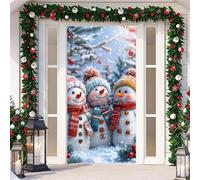Xisnuient Doublure de Porte de Noël,Ensemble de Nappe élastique Bonhomme de Neige, 210 x 90 cm,Décorations D'extérieur de Noël pour la Maison, Xmas Gifts, Décorations du Nouvel an (Multi 8)