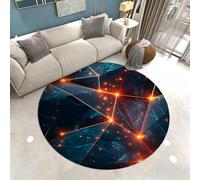 Xisnuient Gaming Tapis Rond Lumineux 3D Visual Cool Line, Paillasson pour Chambre de Garçon Adolescent, Vision Géométrique Tapis pour Chambre Ado, Salon, Salle de Jeux, 150 cm, Color 2