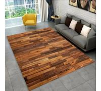 Xisnuient Grand Tapis Coloré à Motif Bois Rétro pour Salon, Chambre, Table Basse, Carpet de Sol Antidérapant, Paillasson de Salle de Bain, Tapis de Jeu pour Chambre D'adolescent (Color 3,120x160 cm)